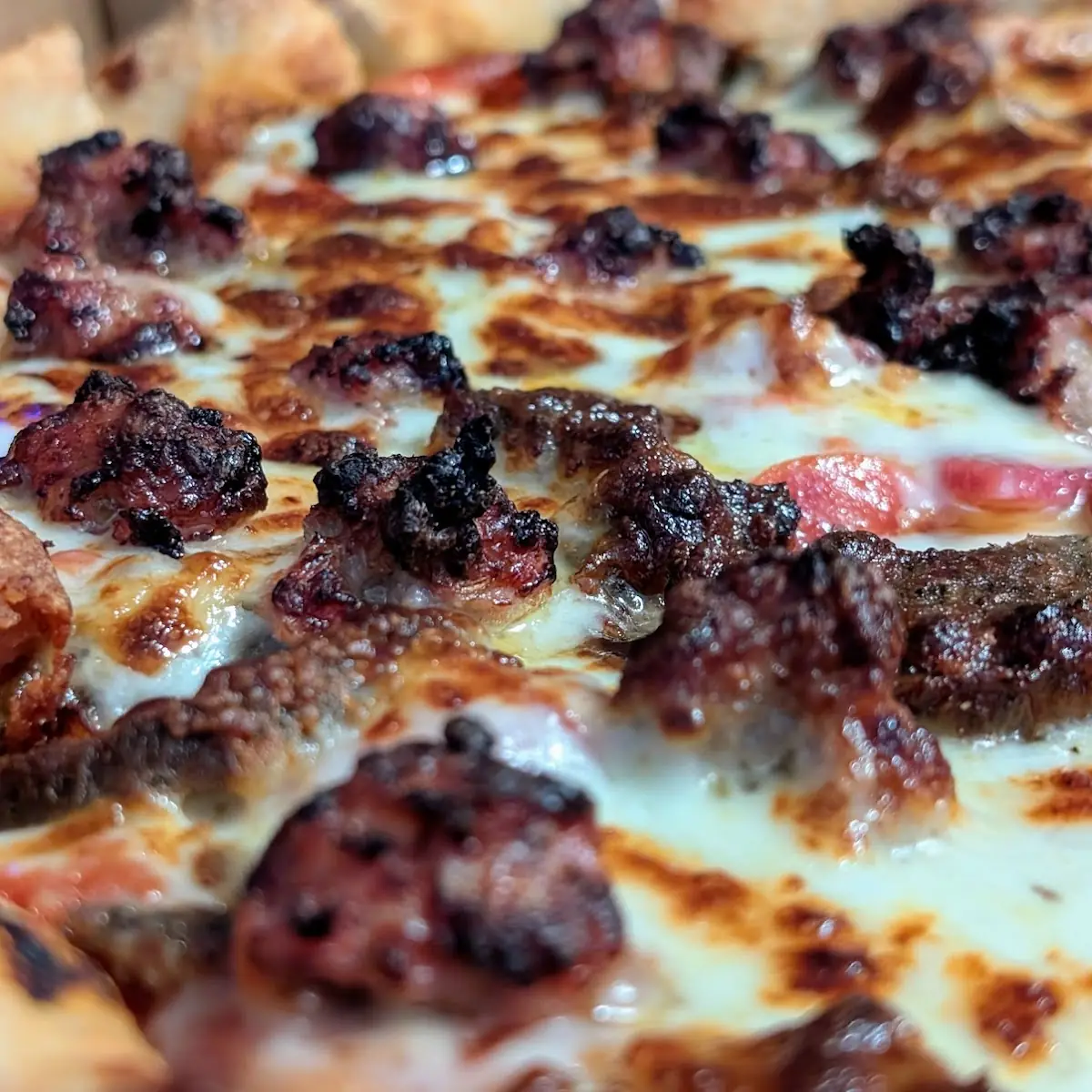 Deep Dish Pizza - Half Veggie Half Meat Lovers