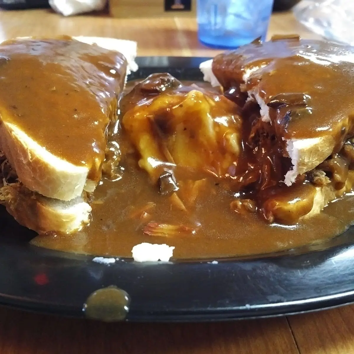Open Face Pulled Pork with Mashed Potatoes