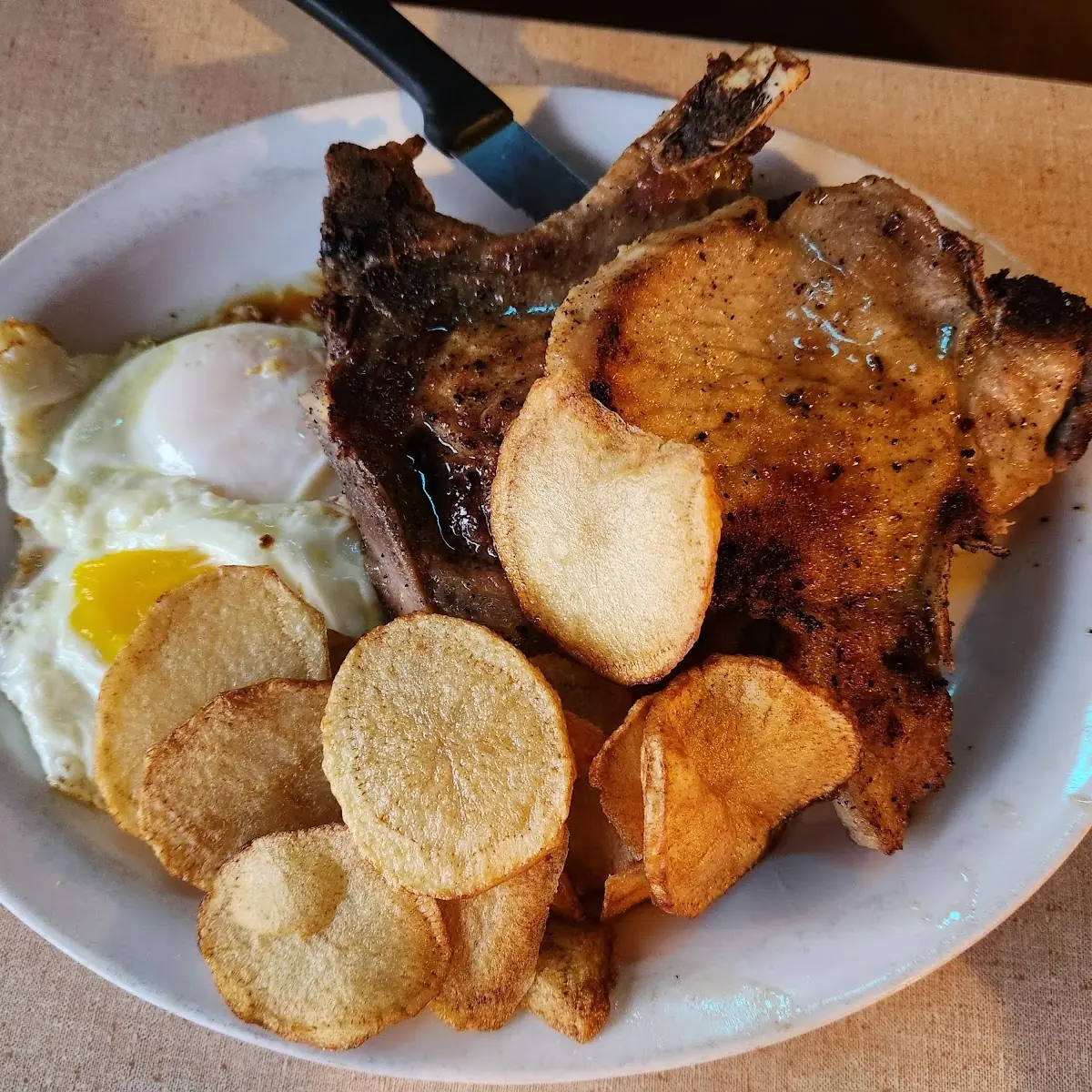 Pork Chops and Eggs