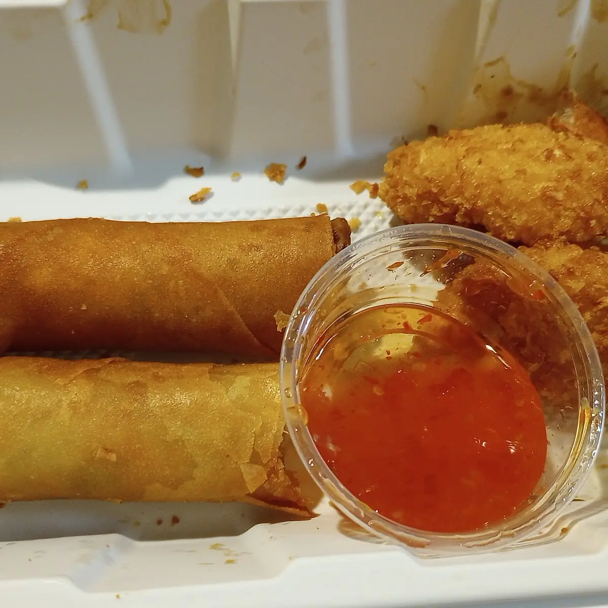 Sampler Platter Springrolls and Coconut Shrimp Calamari