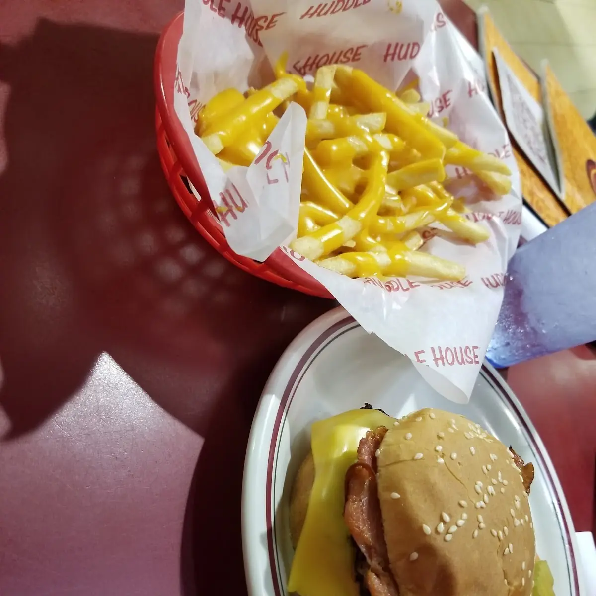 Huddle House Bacon Cheeseburger with Fries