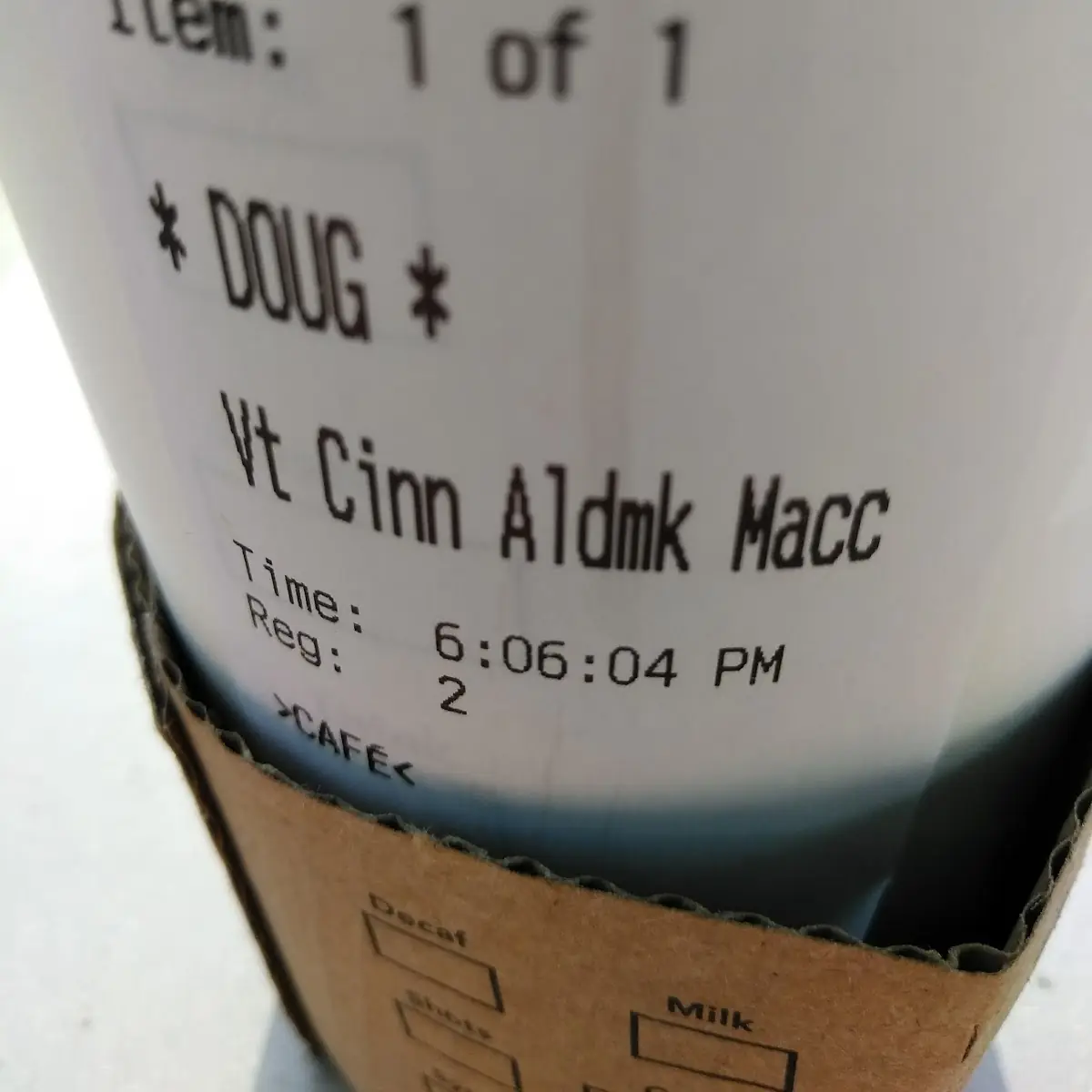 Cinnamon Almond Milk Macchiato