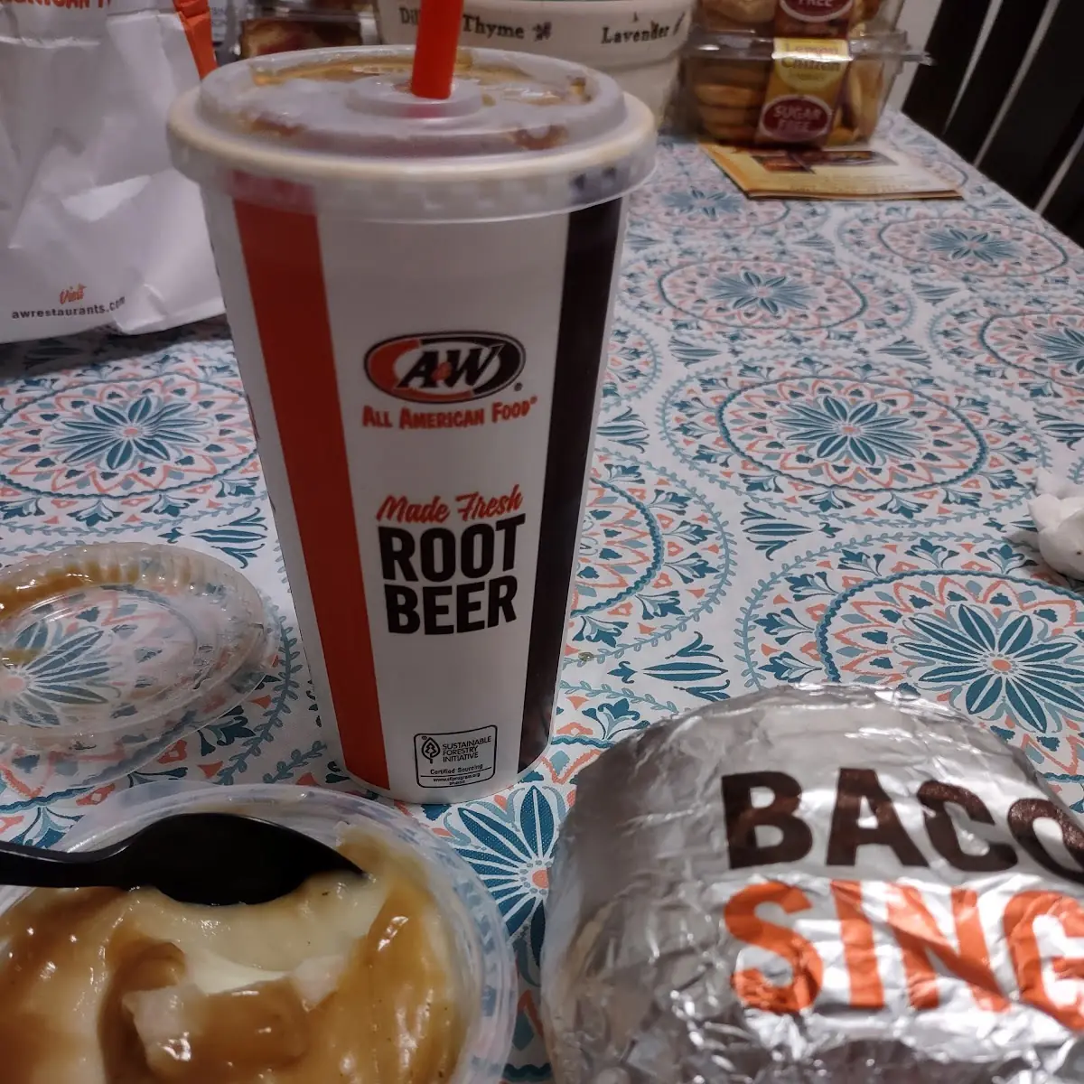 Root Beer Cheese Burger and Fries
