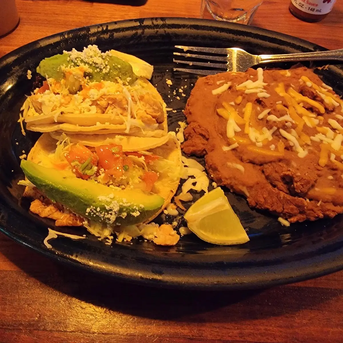 Salmon Tacos with Refried Beans