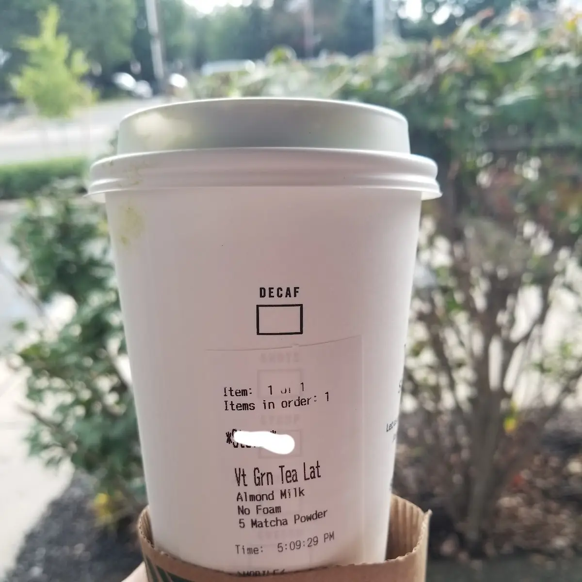 Green Tea Latte Almond Milk