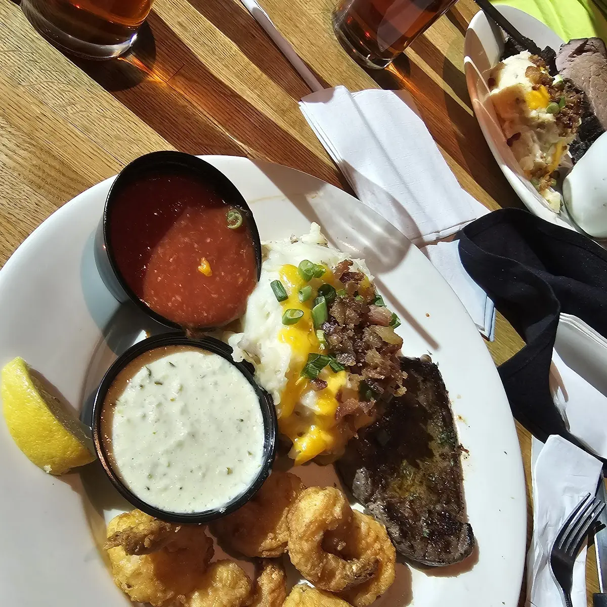 Steak & Fried Shrimp