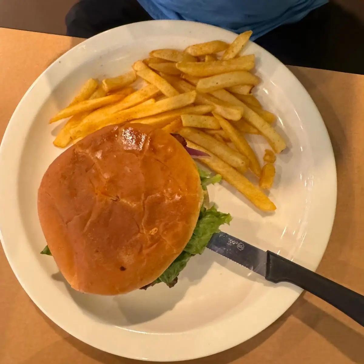 Bacon Cheese Burger and Fries