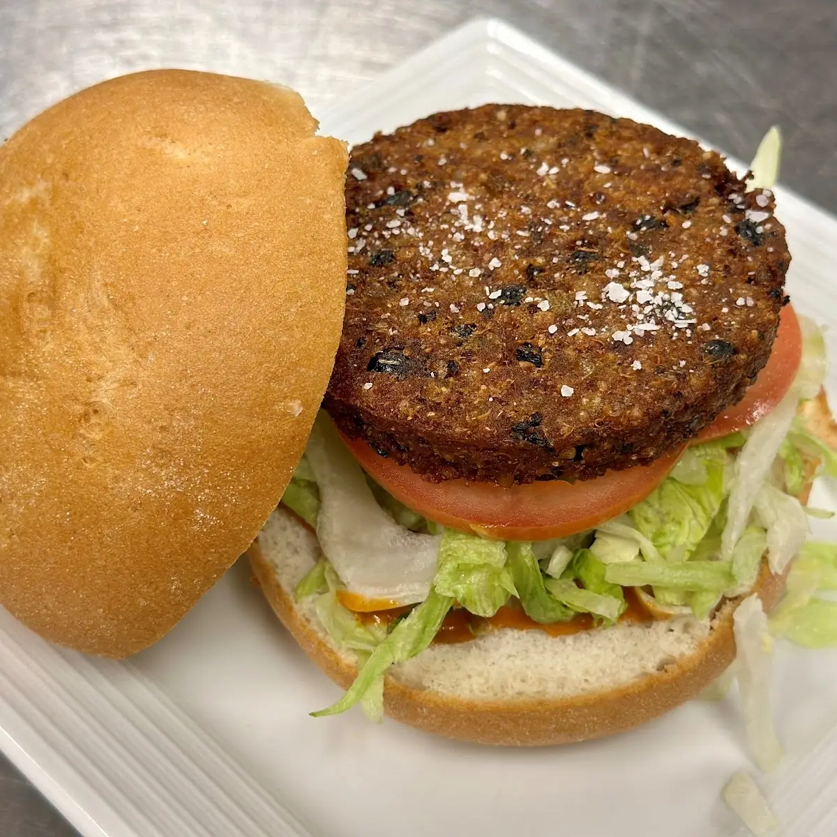 Black Bean Burger on GF Bun