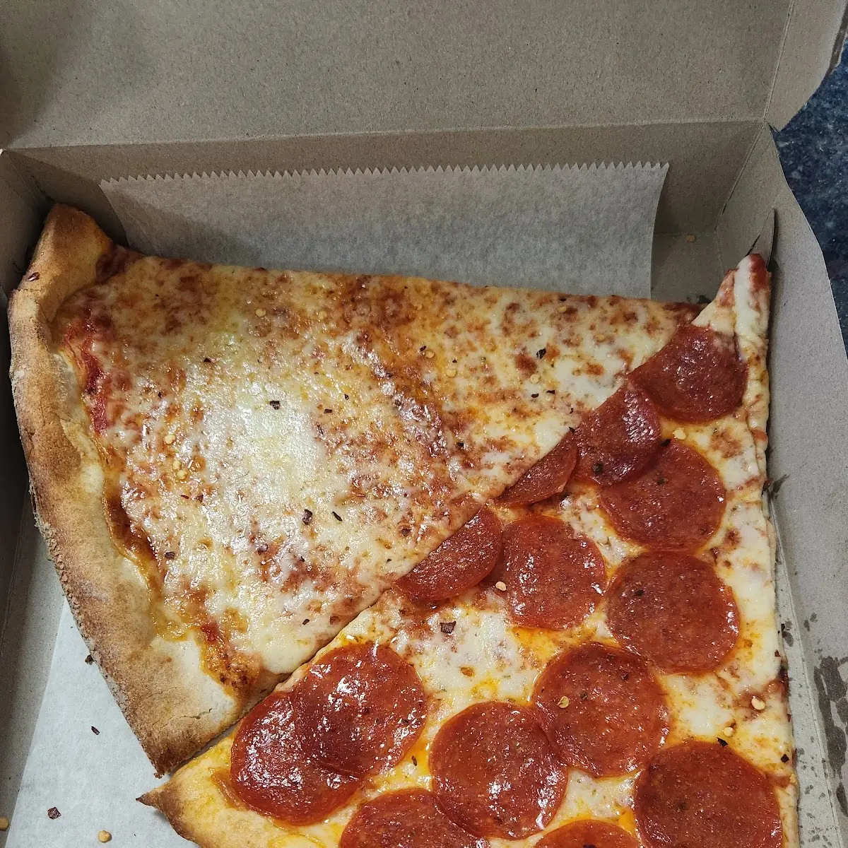Plain and Pepperoni Pizza