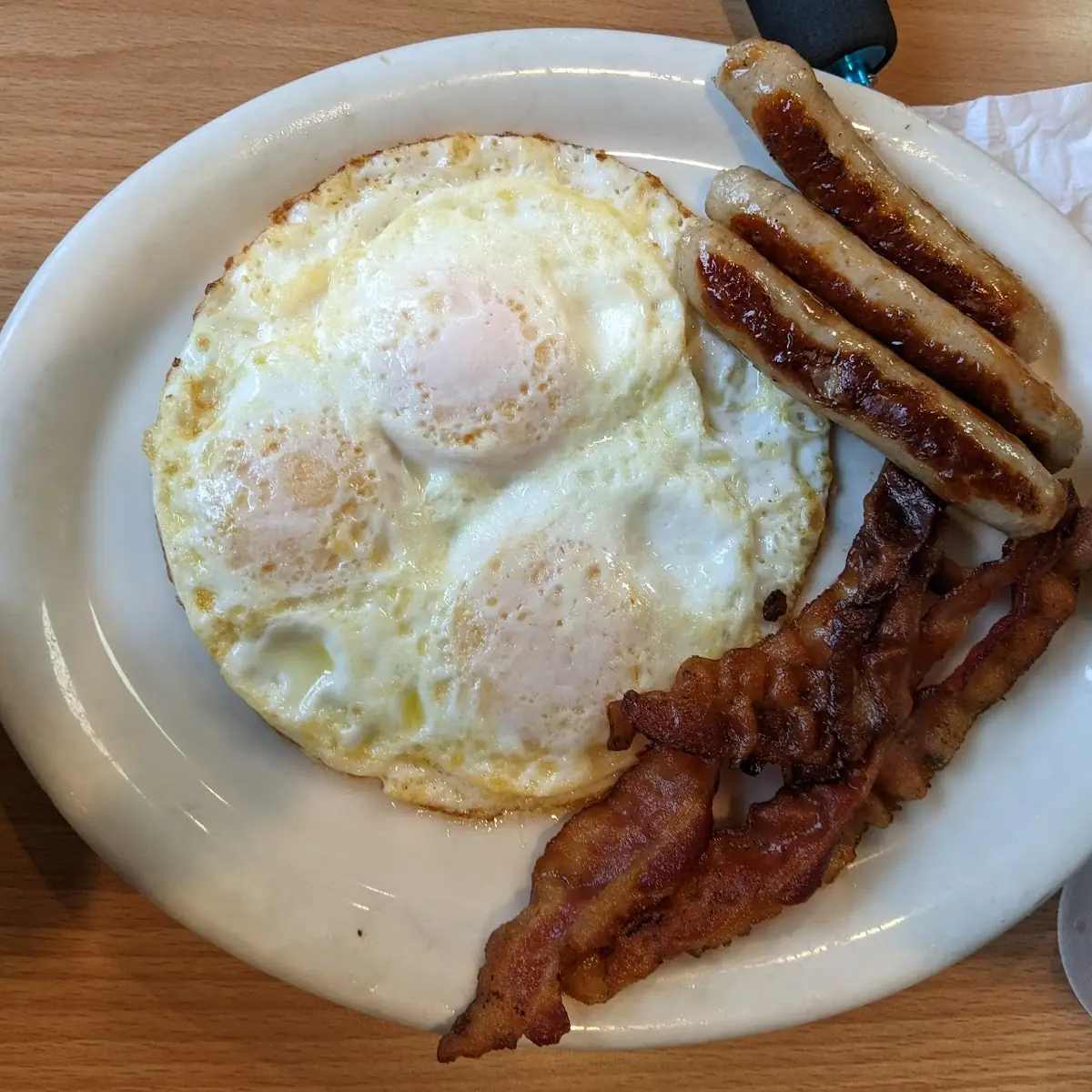 Bacon Eggs and Sausage Links