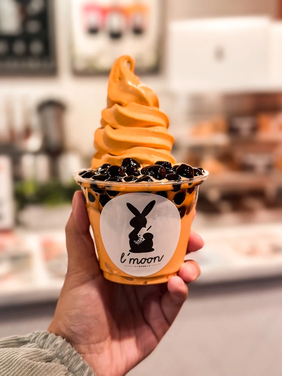 Thai Tea Soft Serve with Boba