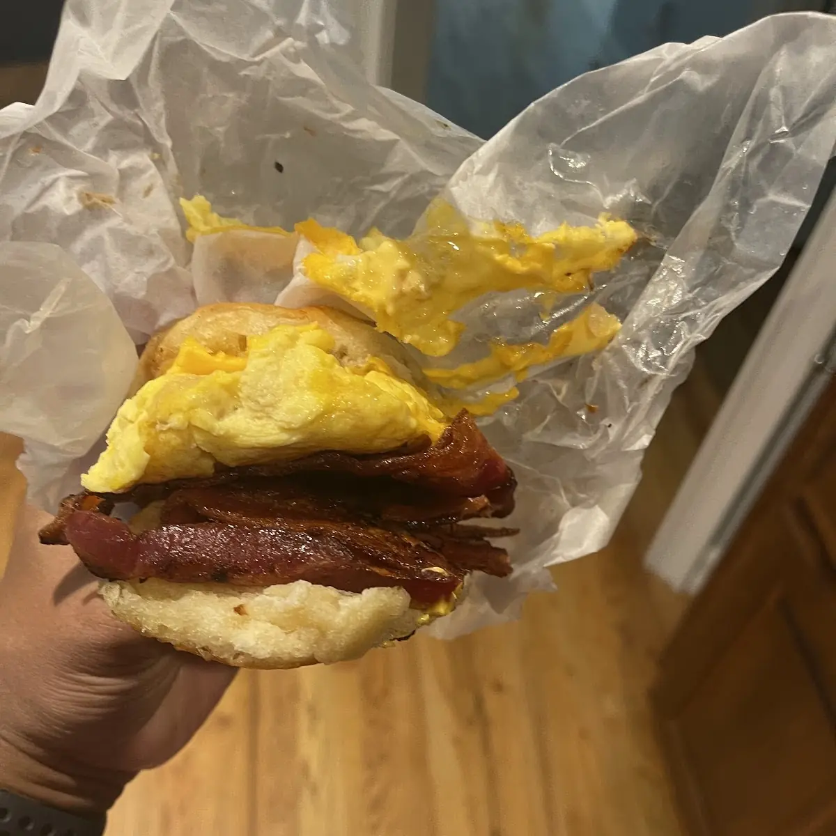 Double Bacon Egg and Cheese Biscuit