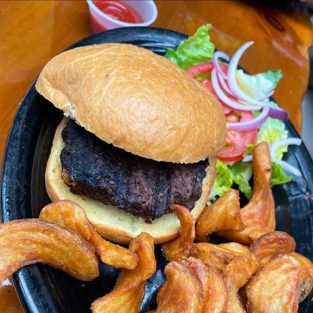 Brie Chicken Burger with Beer Battered Fries