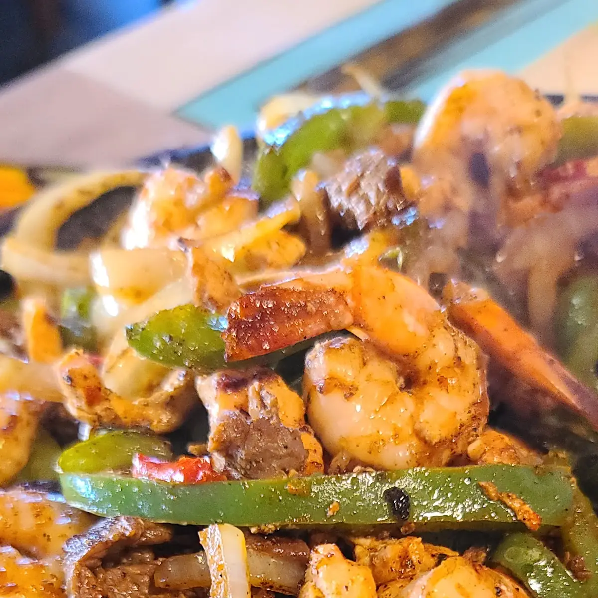 Chicken Steak and Shrimp Fajitas
