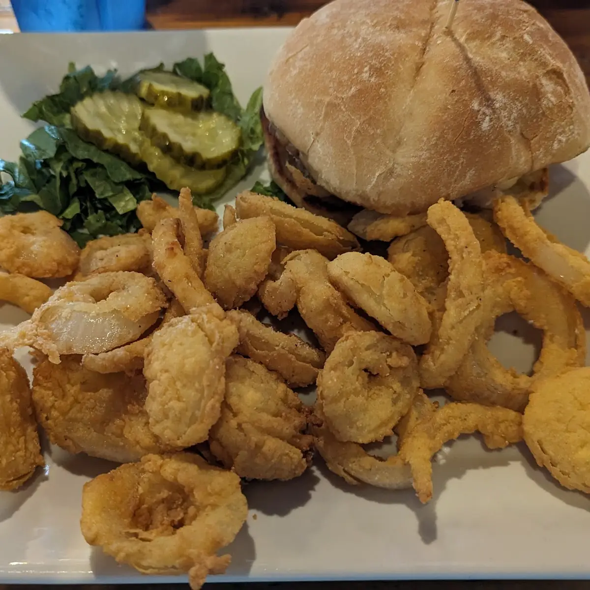 Broiled Fish Sandwich with Onion Nuggets