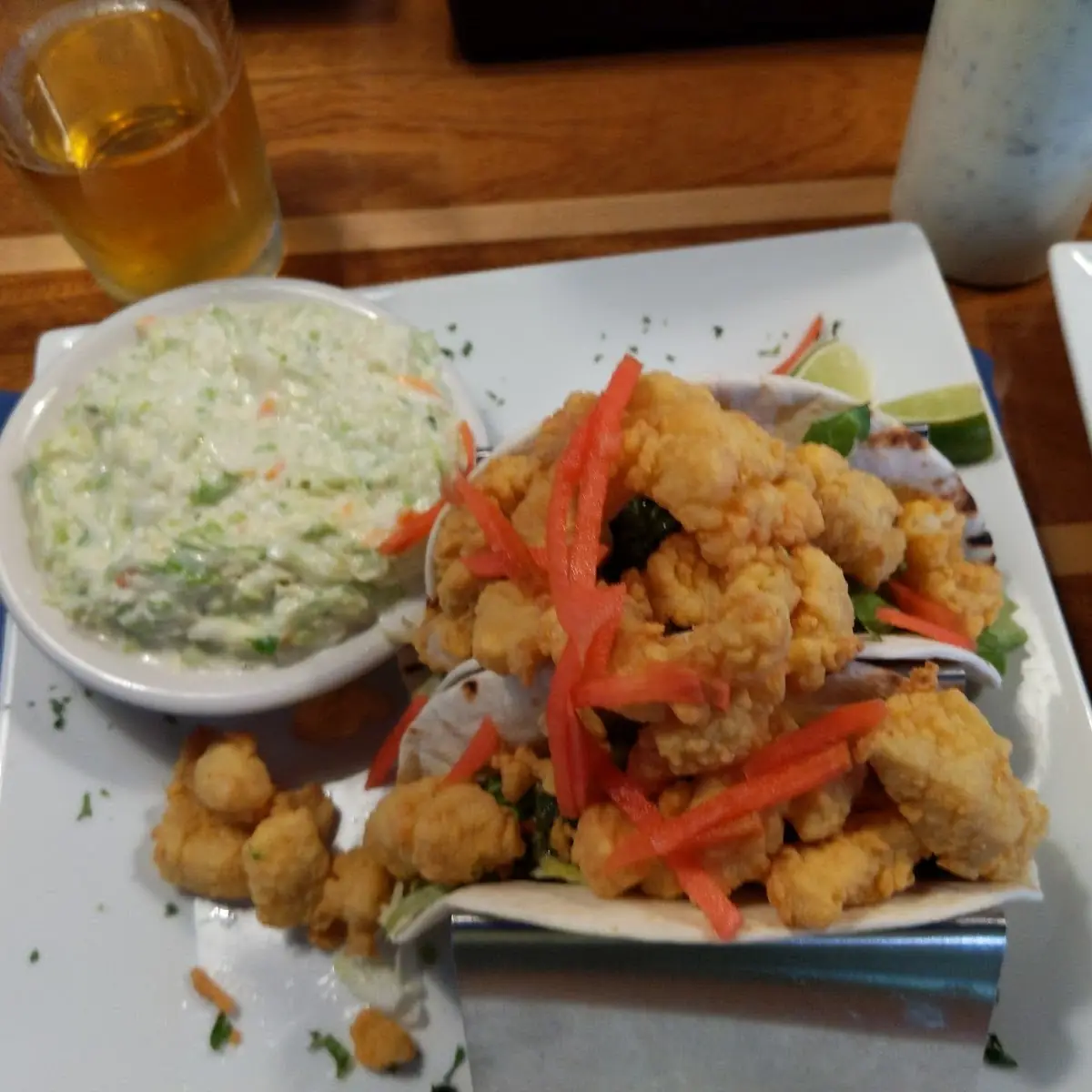Fried Calamari and Coleslaw