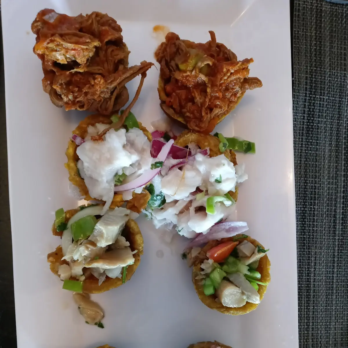Tostones Rellenos Sampler Platter