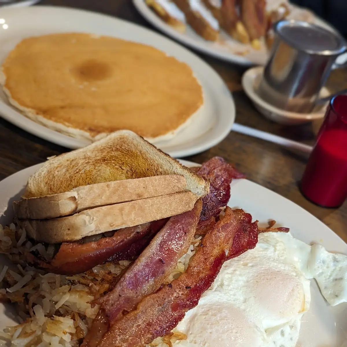 Bacon Scrambled Eggs Hashbrowns Biscuits & Gravy