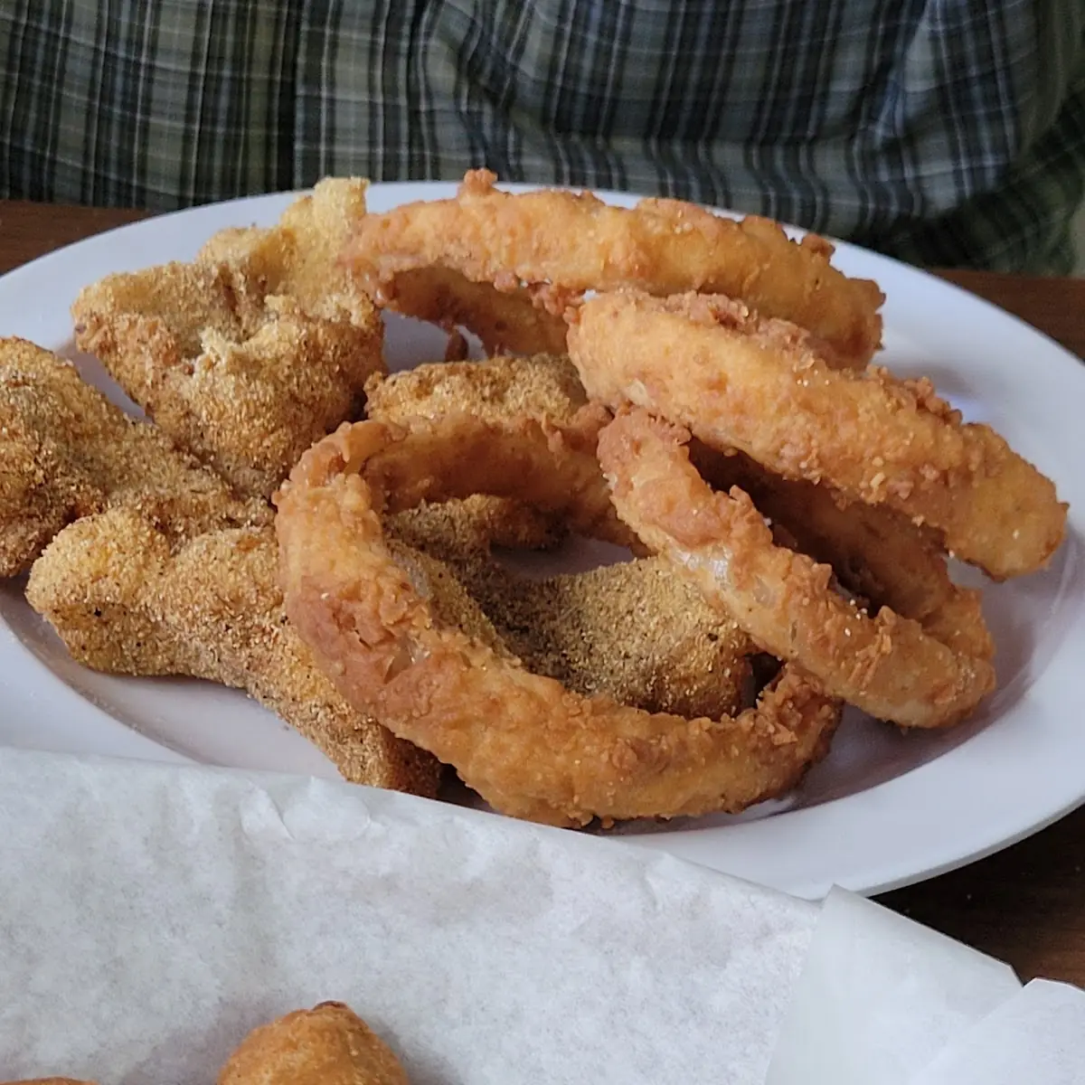 Catfish and Fried Onion Rings