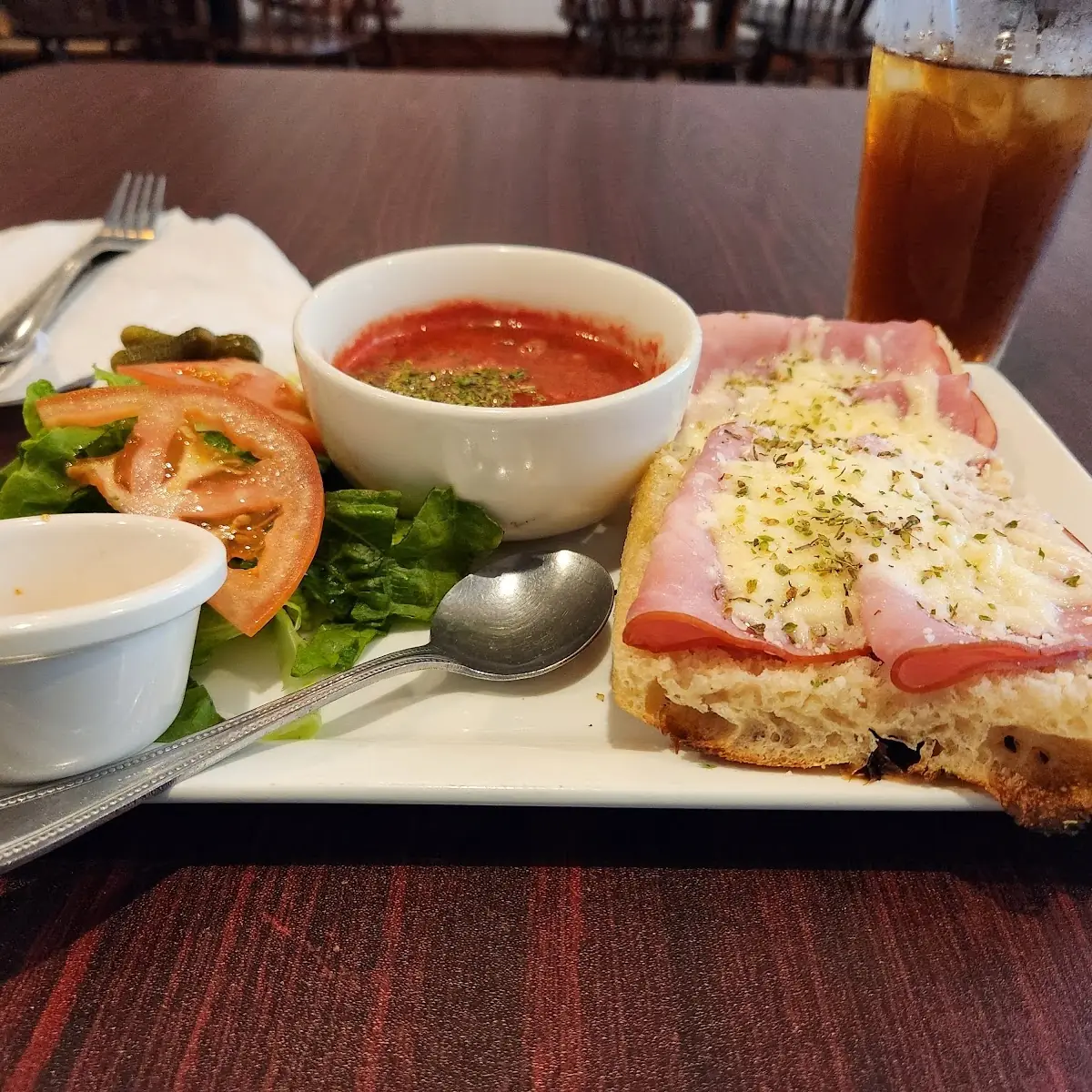 Ham Panini with Tomato Soup