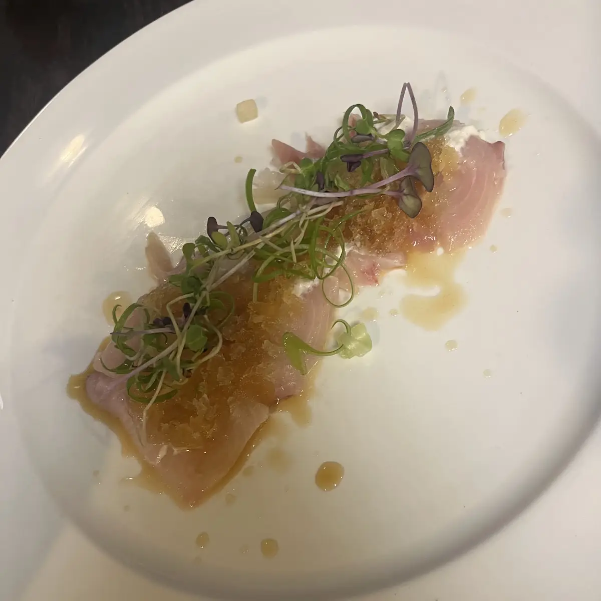 Hamachi Sashimi with Ponzu Shave Ice