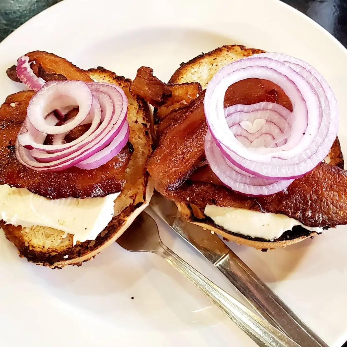 Everything Bagel with Bacon and Onion