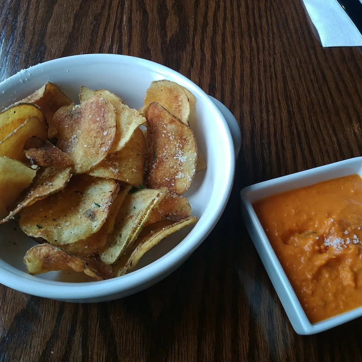 Homemade Chips and Hot Sauce