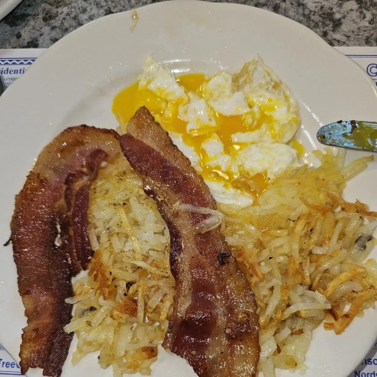 Two Eggs Hash Browns Bacon