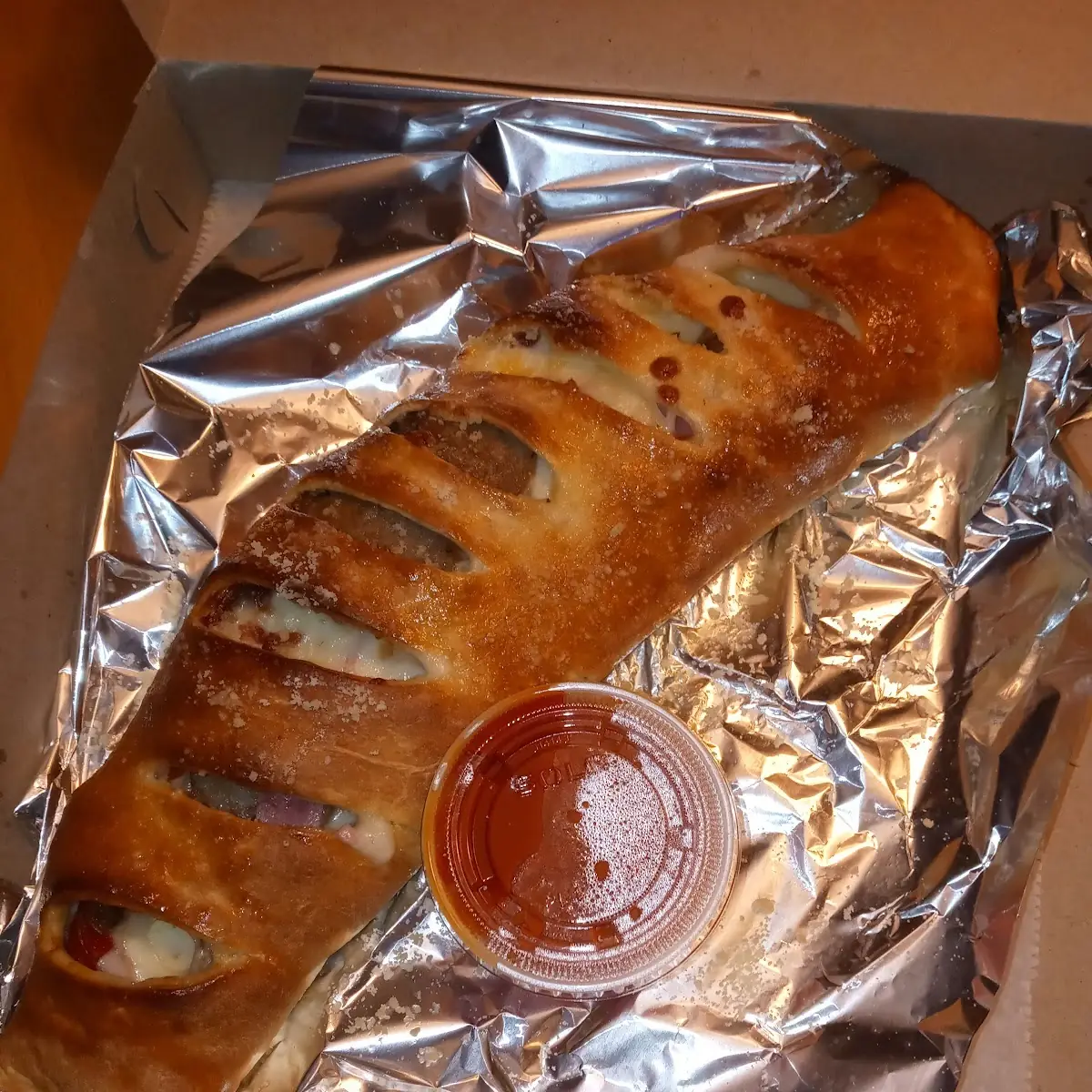 Pepperoni Stromboli and Marinara Sauce