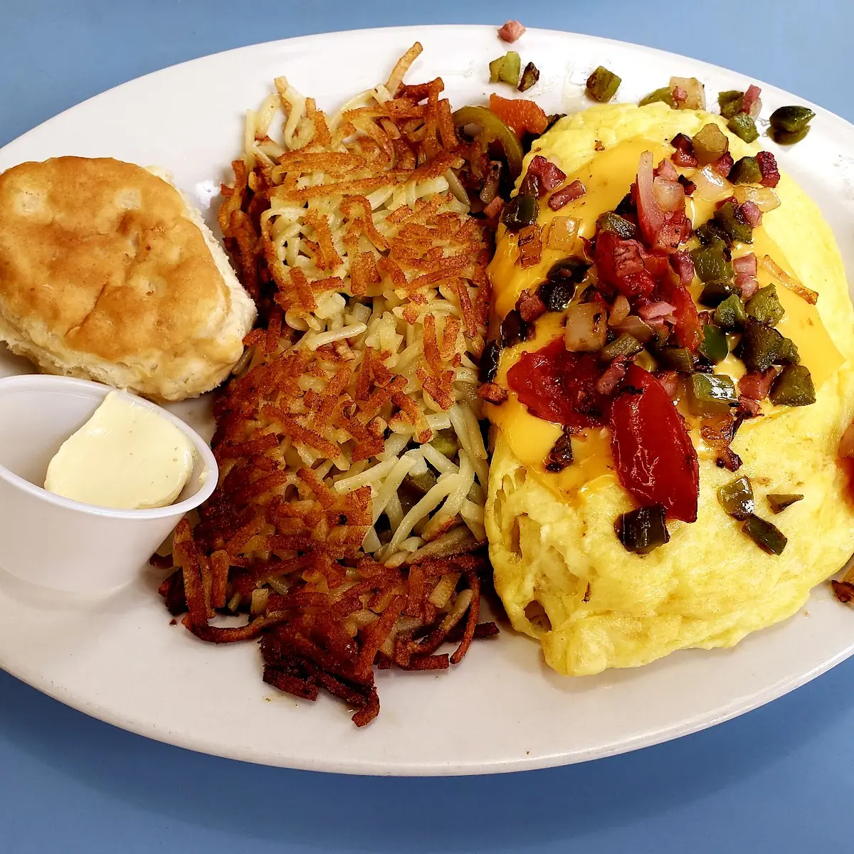 Western Omelette with Hashbrowns