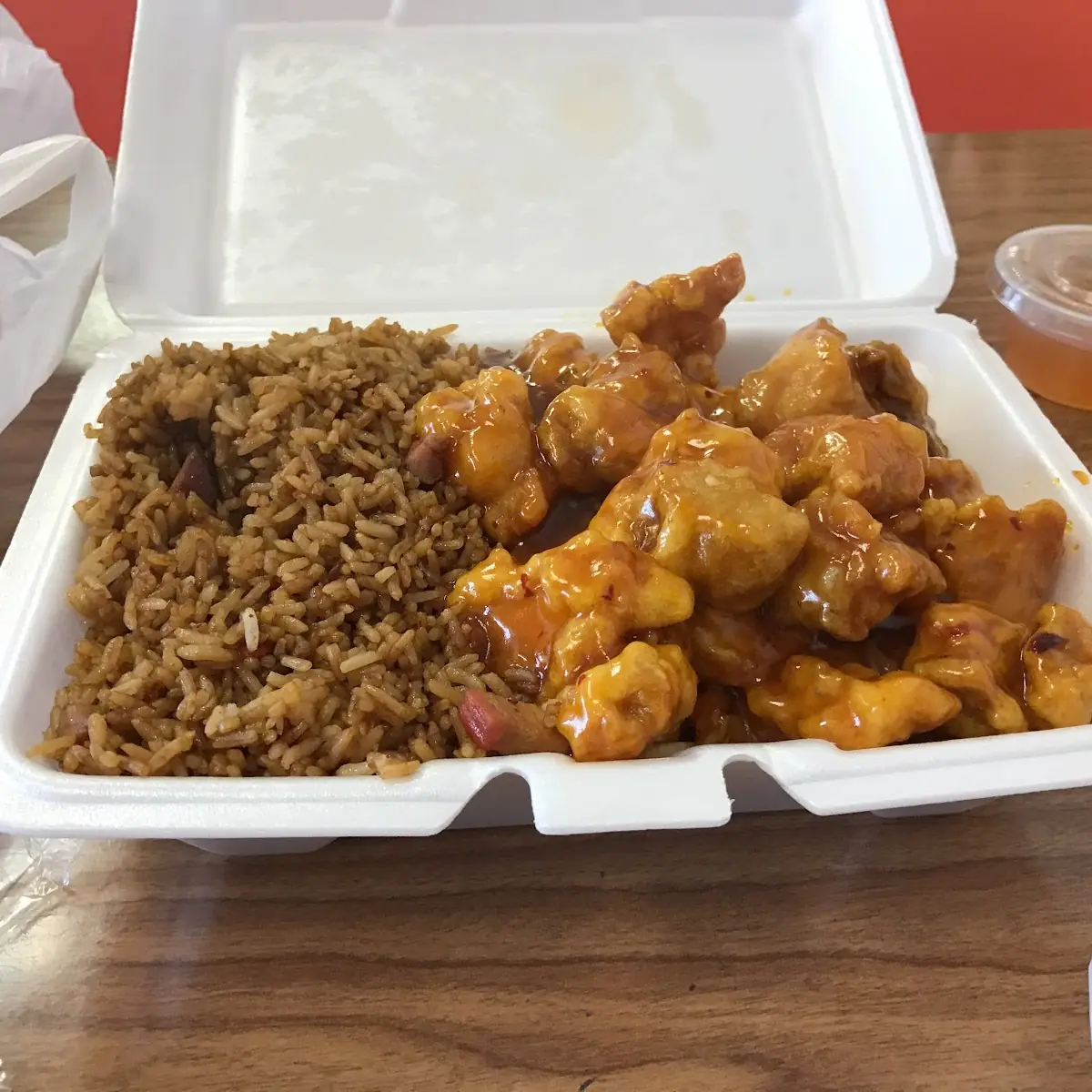 Orange Crispy Chicken w Pork Fried Rice