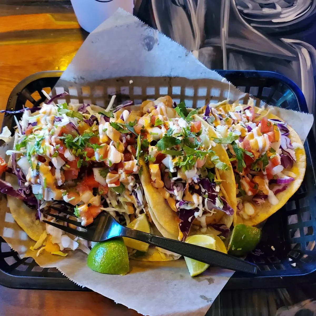 Fried Shrimp and Chicken Tacos