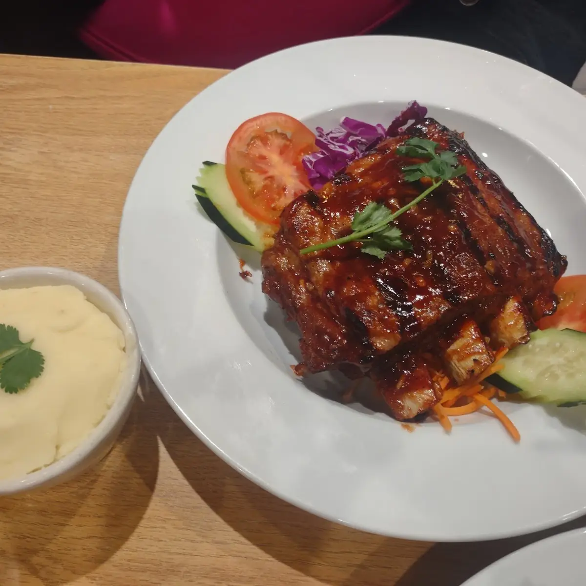 Half Rack of Ribs and Mashed Potatoes