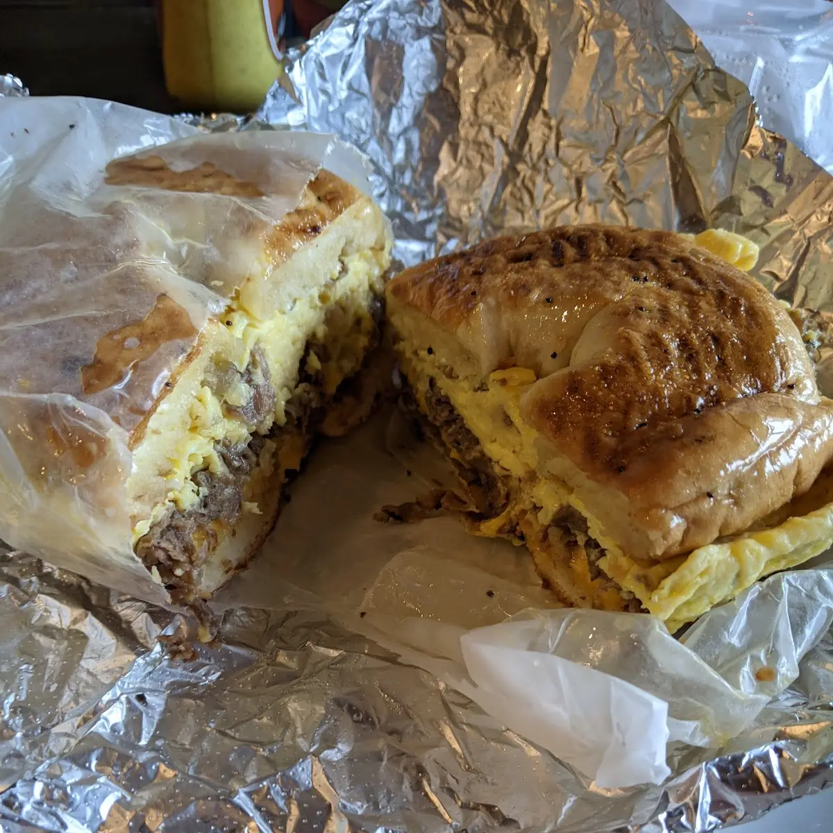 Steak Egg and Cheese Bagel Sandwich