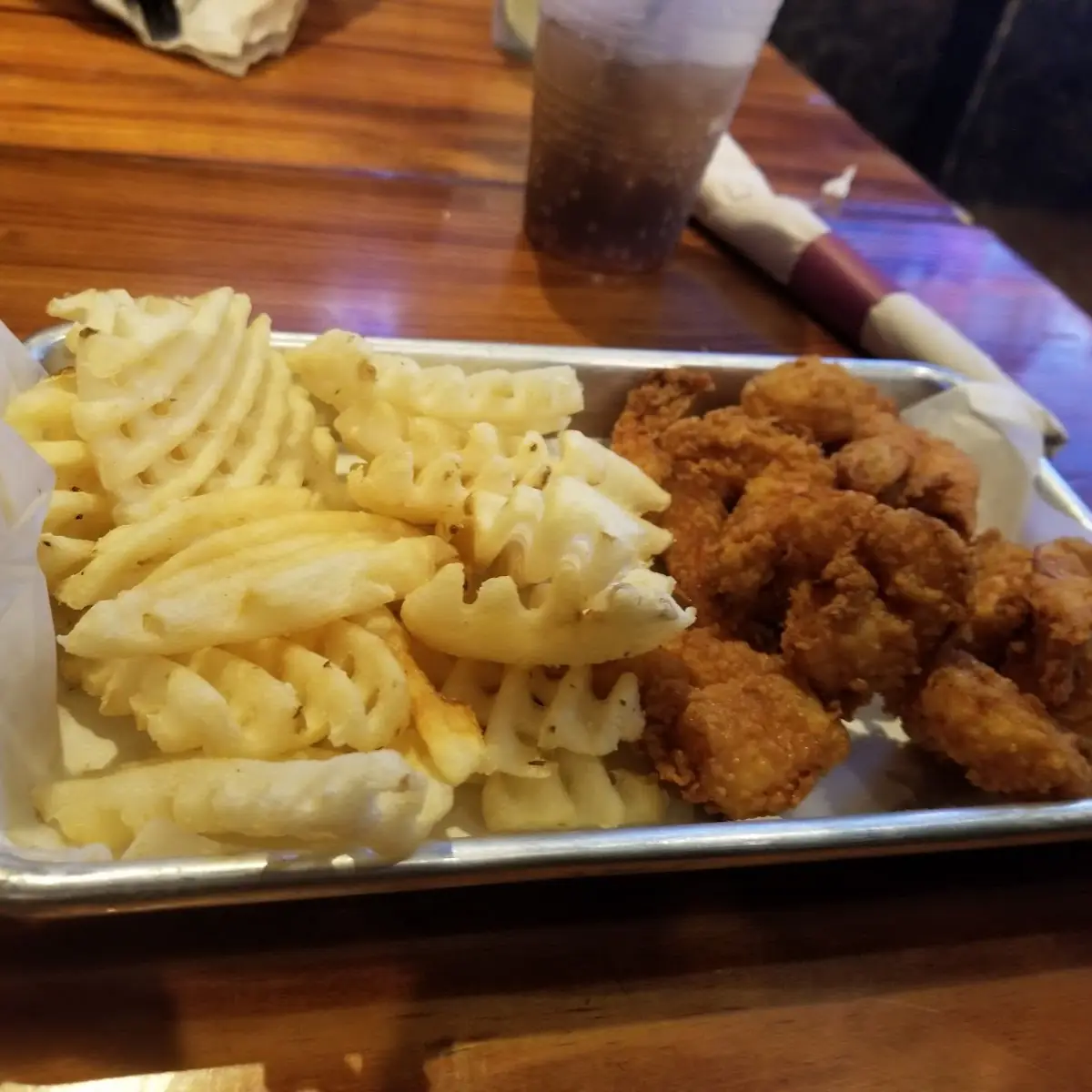 Fried Shrimp with Waffle Fries
