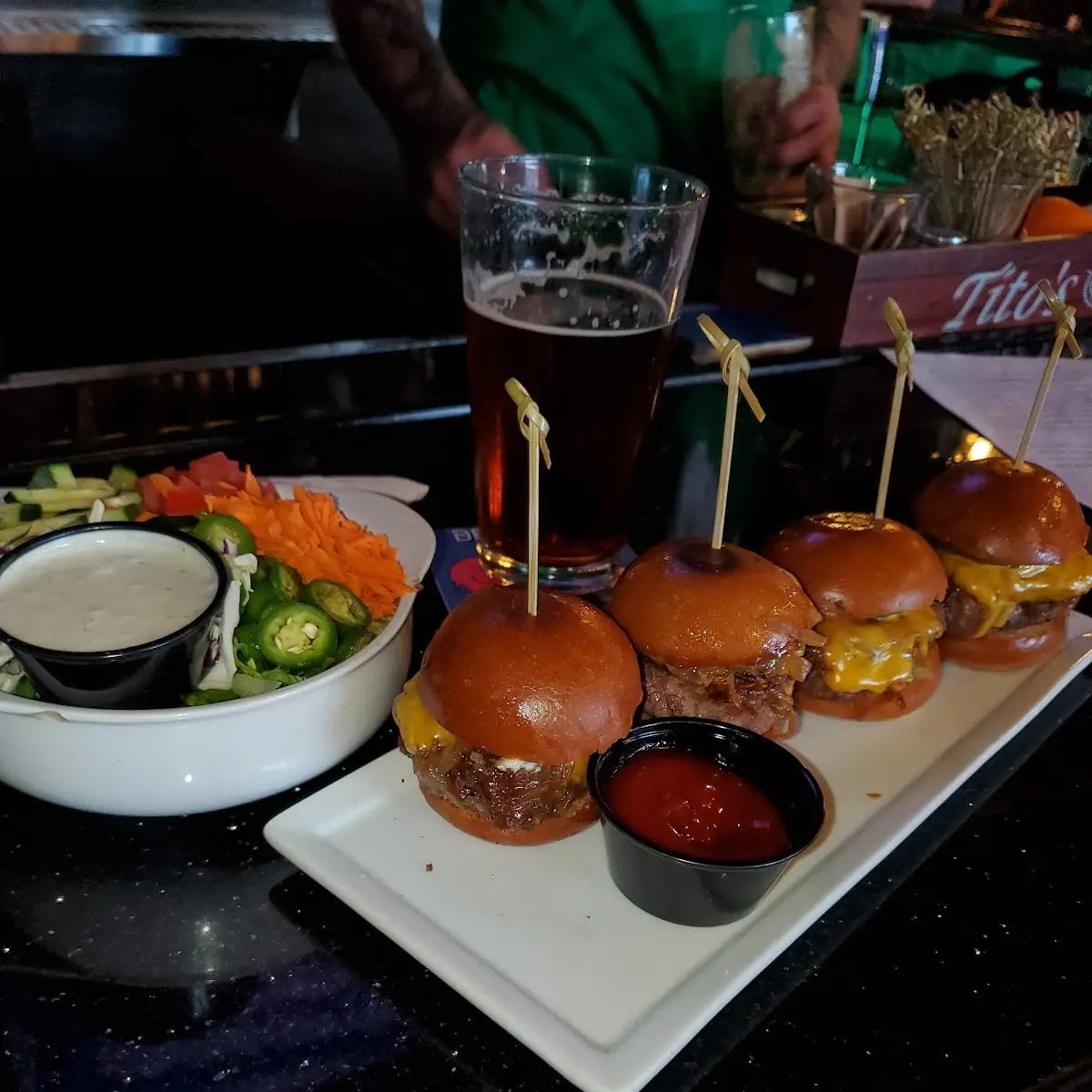 Angus Sliders and Side Salad