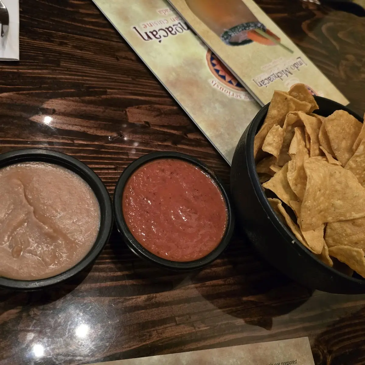 Small Chips Salsa and Bean Dip
