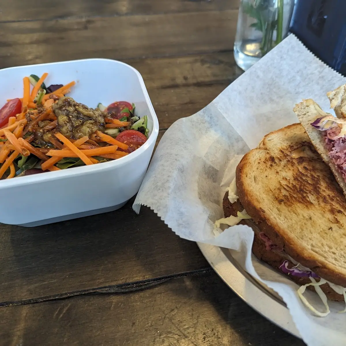 Reuben Sandwich with a Side Salad