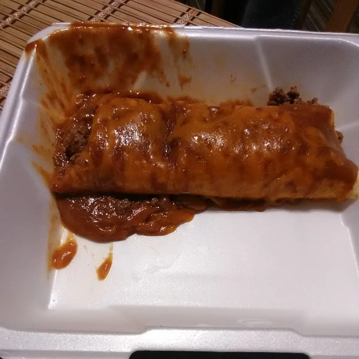 Beef & Bean Burrito Con Queso