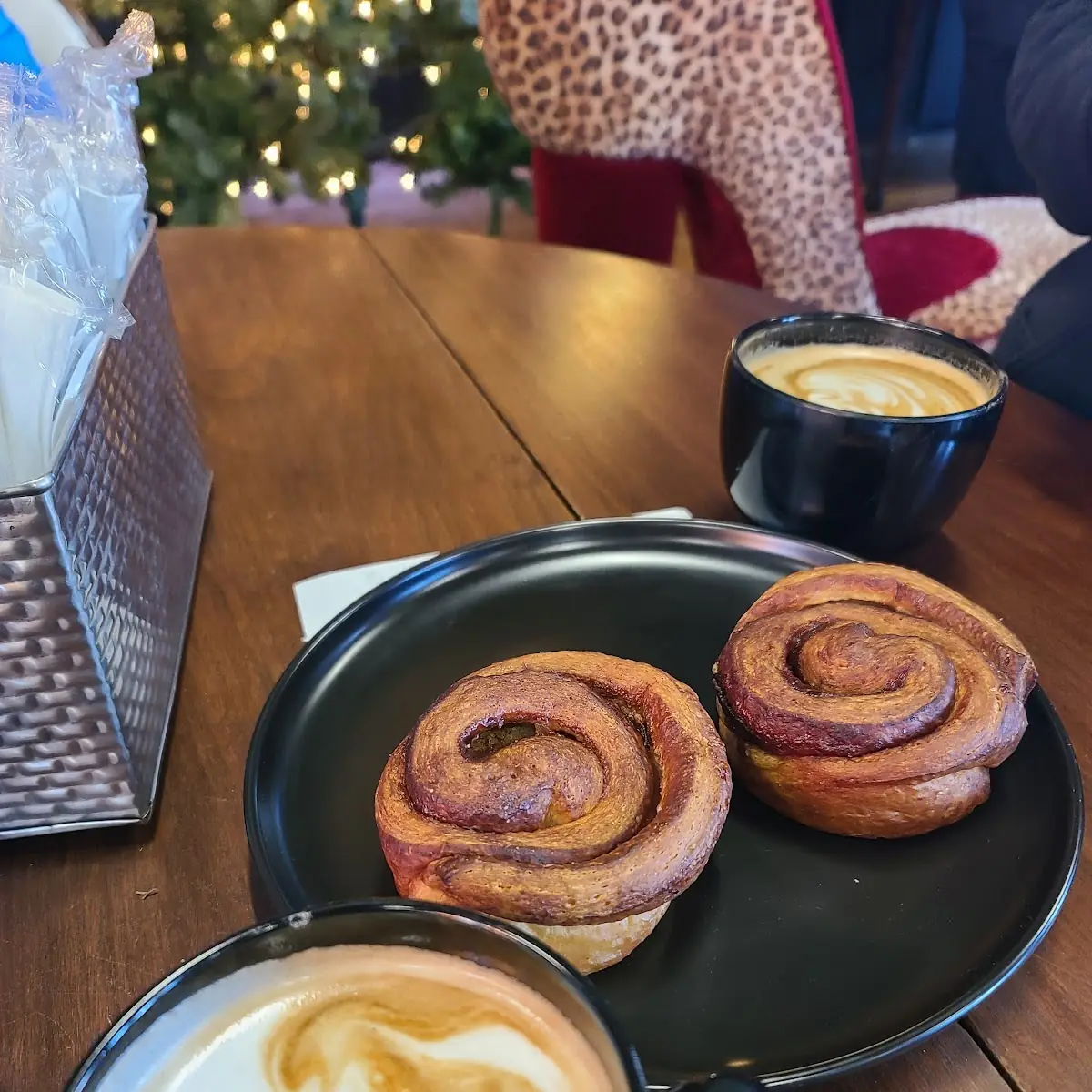 Cinnamon Roll and Latte