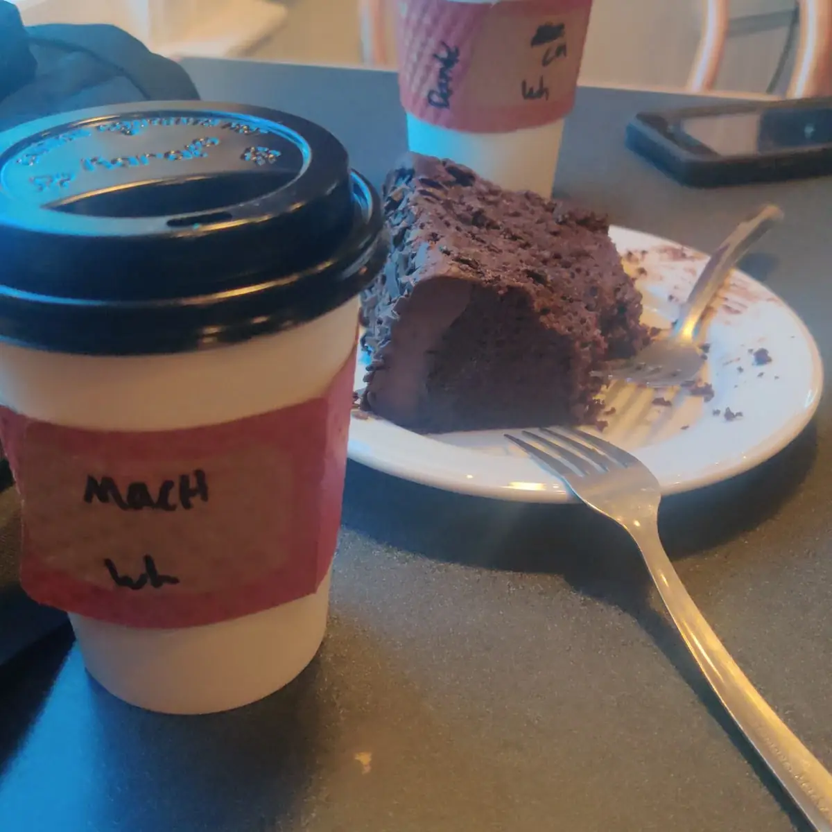 Machiato and Chocolate Cake