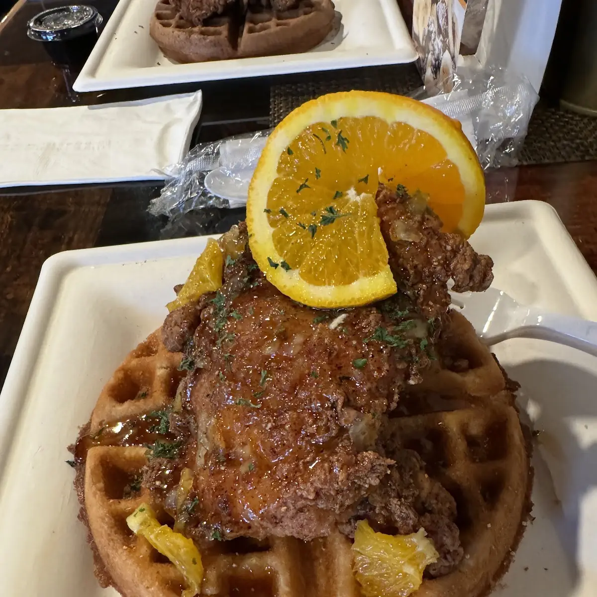 Orange Chicken and Waffles