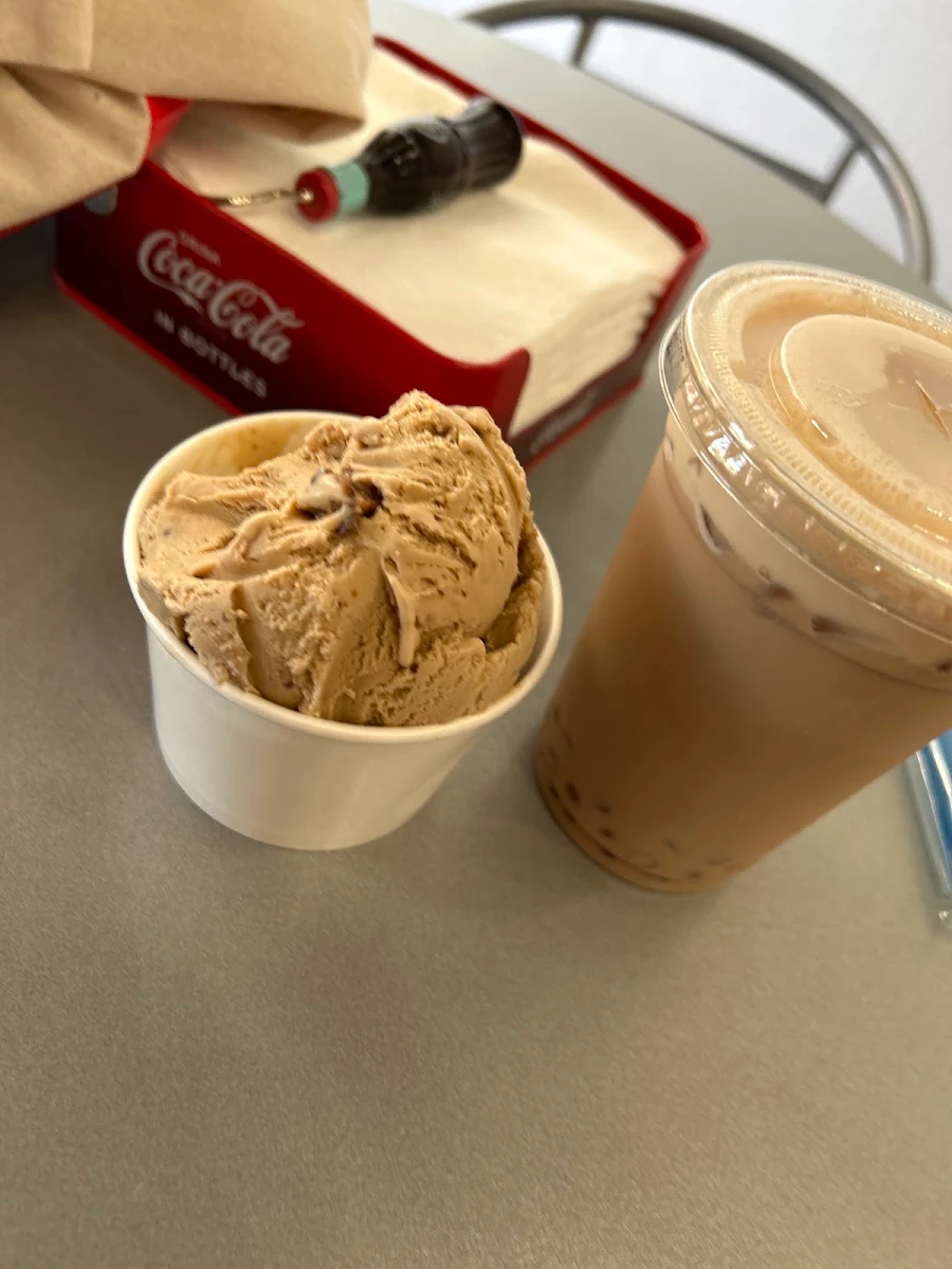 Iced Dulce De Leche Latte with Banana Pudding Topping