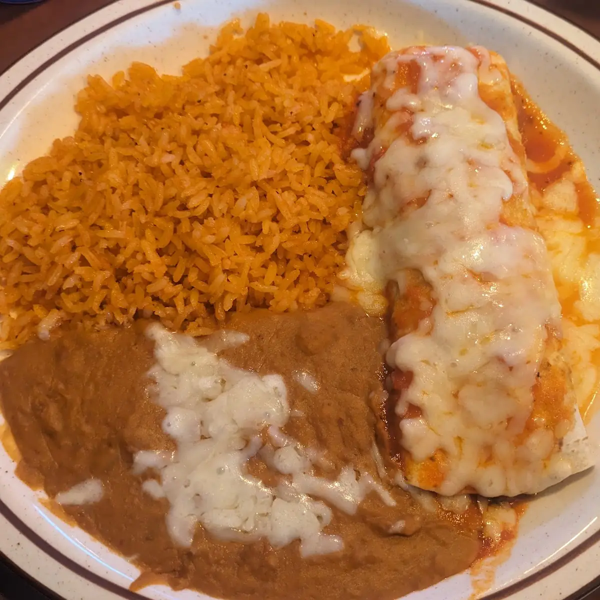 Beef Burrito with Rice and Beans