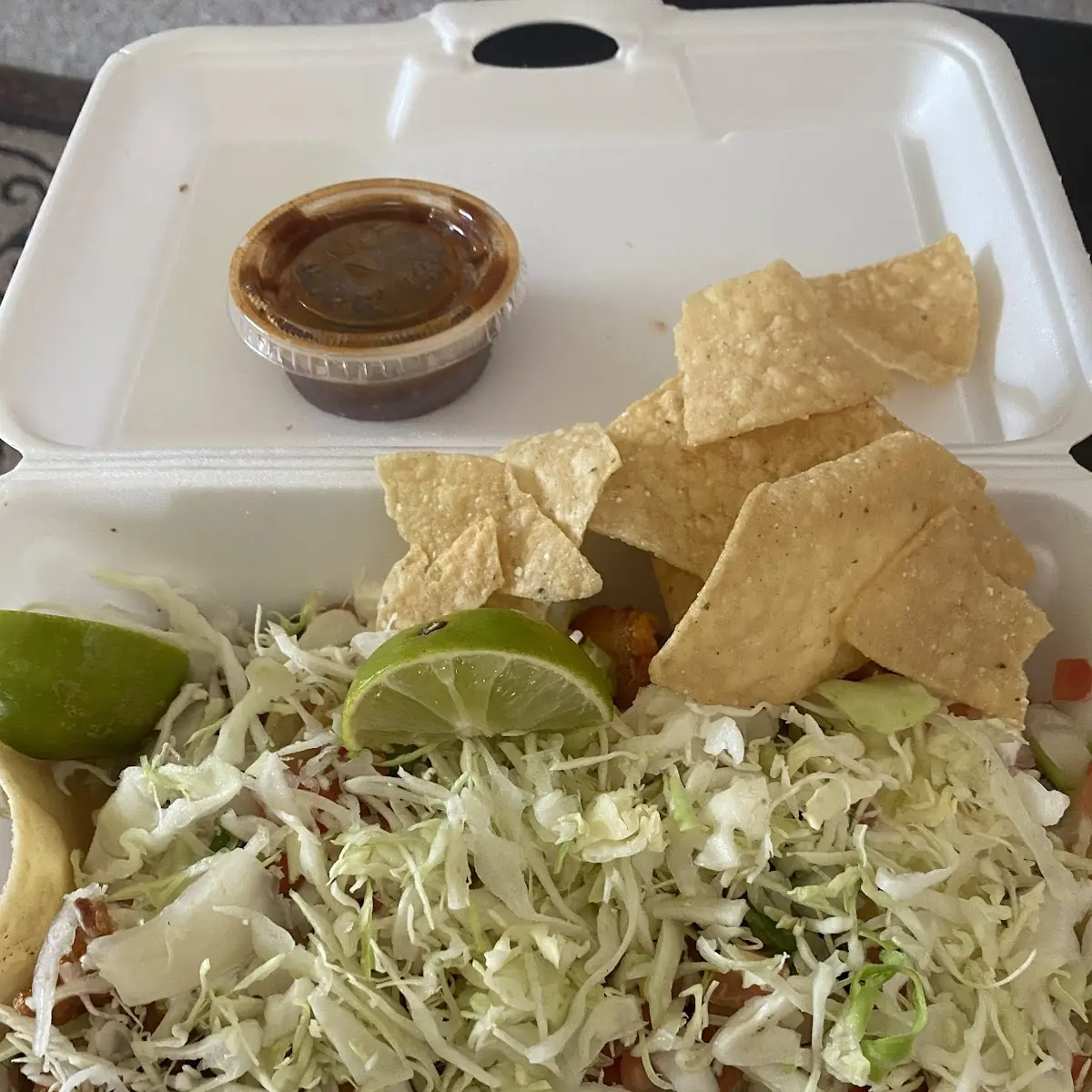 Plate of Two Shrimp Tacos