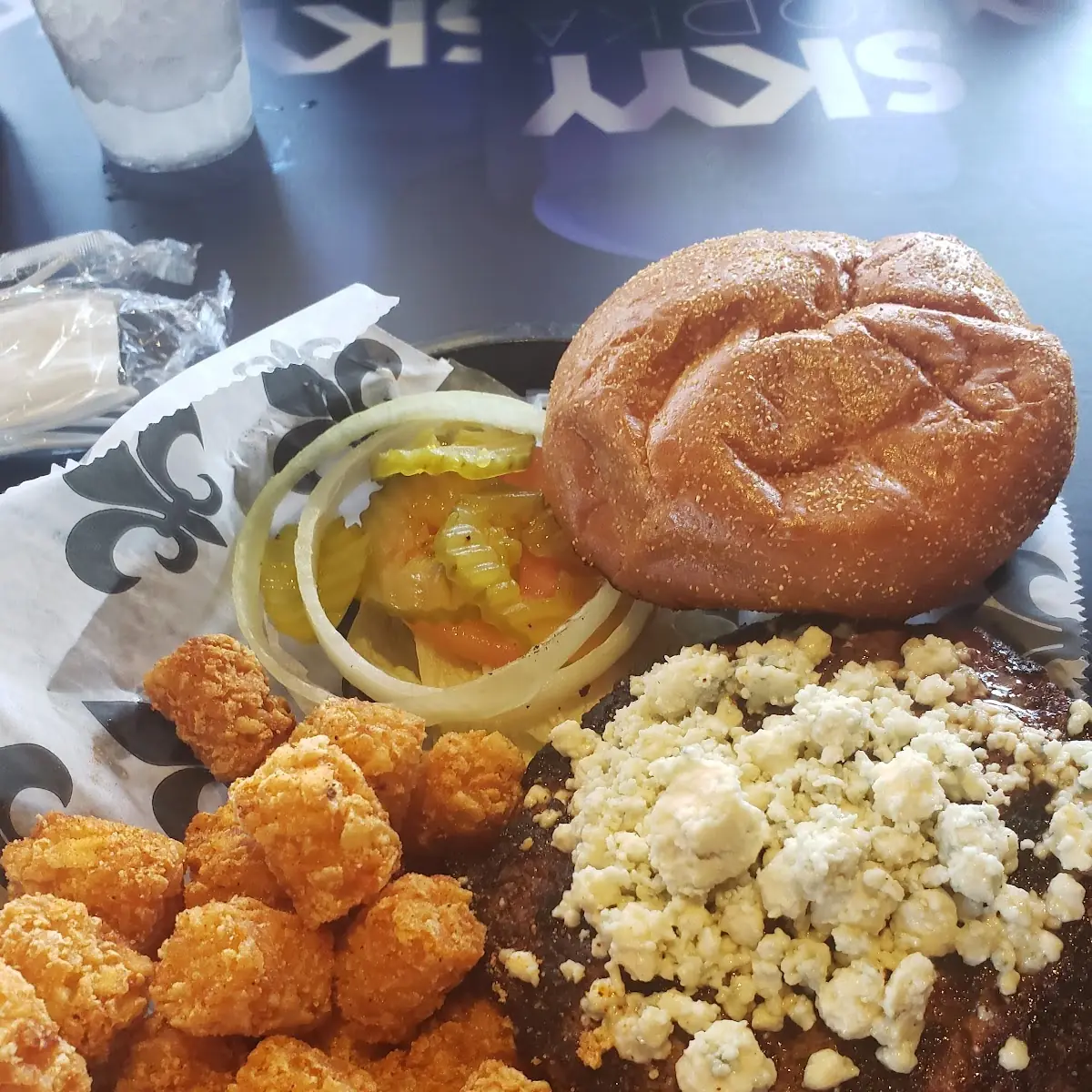 Blue Cheese Burger and Fries