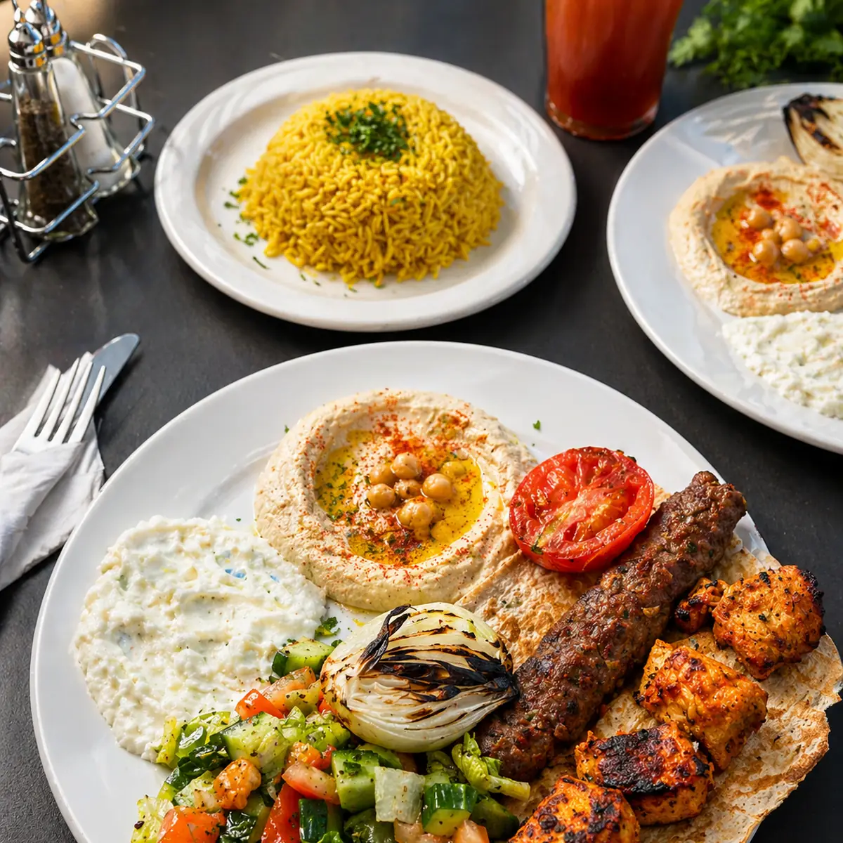Mixed Grill Platter with Hummus
