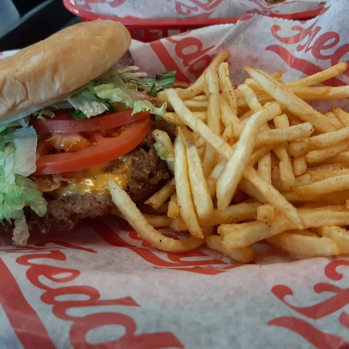 Cheese Burger and Fries