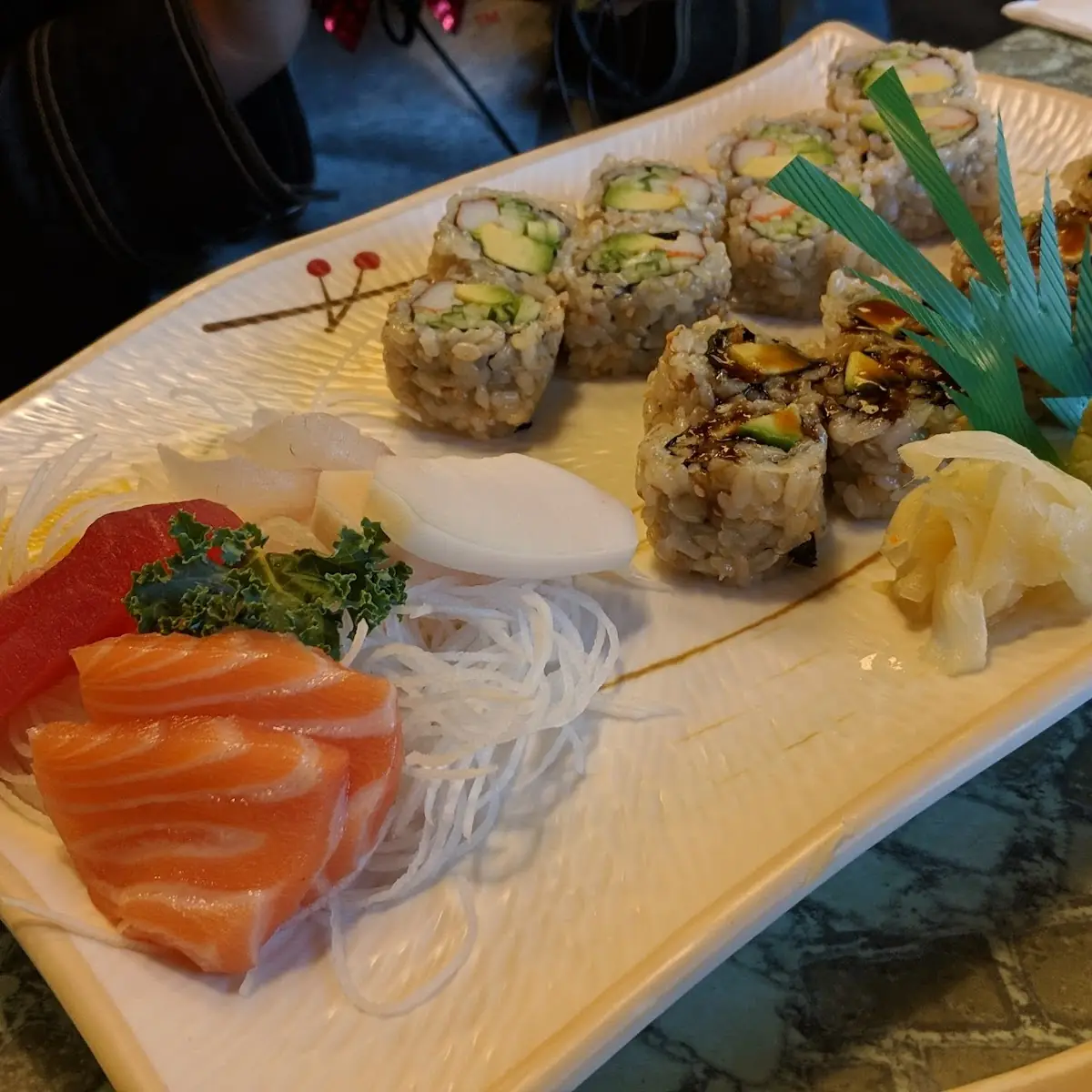 Sushi Combo and Eel Roll