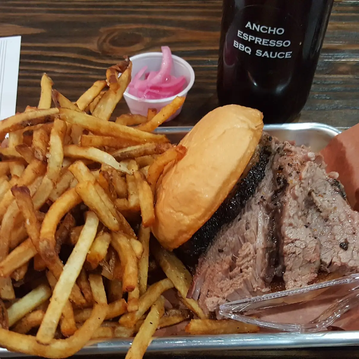 Brisket Sandwich and Fries